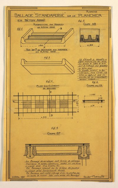 Entwurf für ein Massen-Operationshaus entworfen von Hector Guimard von Unknown